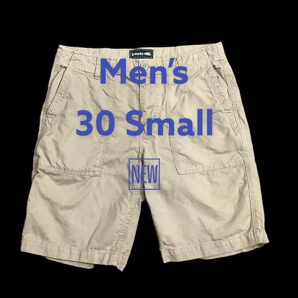 Men's Roots 30 Small Shorts Chino Khakis Khaki Darwstring Disc Golf Skater NWOT - Picture 2 of 8